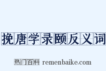 挽唐学录颐反义词是什么意思的图片